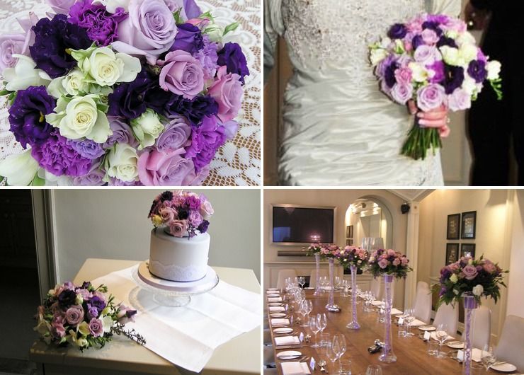 A  deep purple and lilac  themed wedding