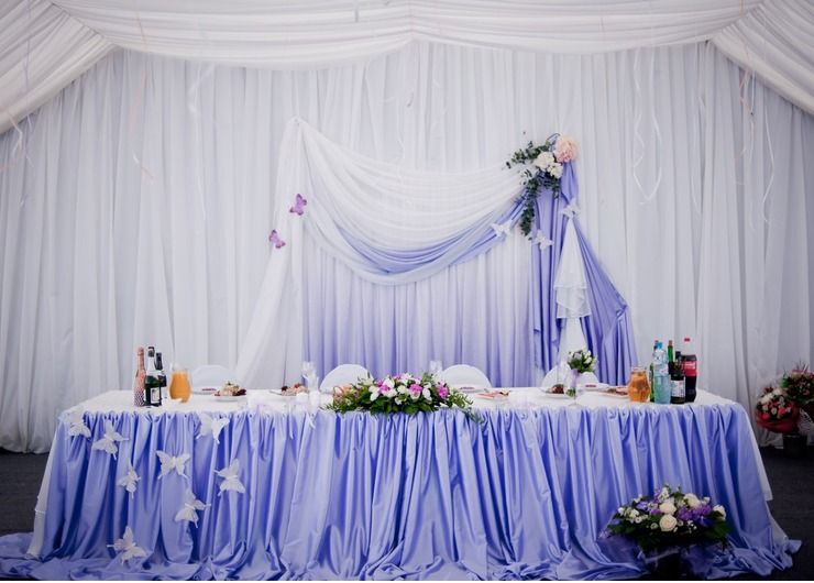 Blue wedding reception decor