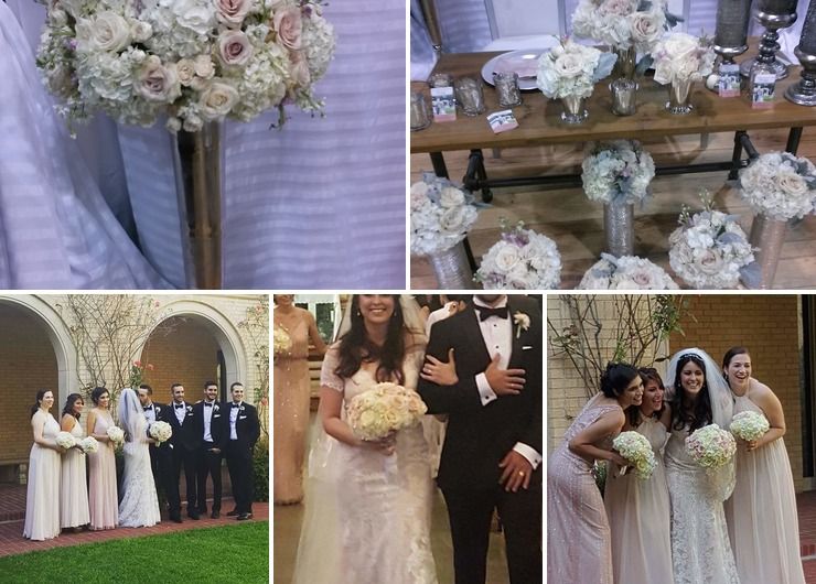 Cindy and Alessio's wedding, Blush and ivory bouquets