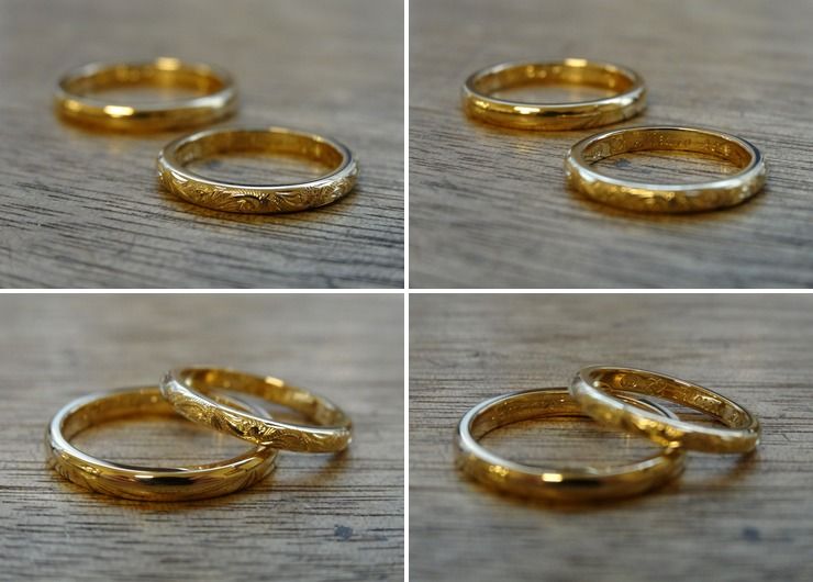 Hand Engraved Wedding Rings
