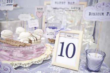 French purple wedding signs