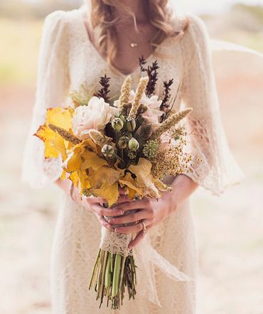 Rustic autumn alternative wedding bouquet
