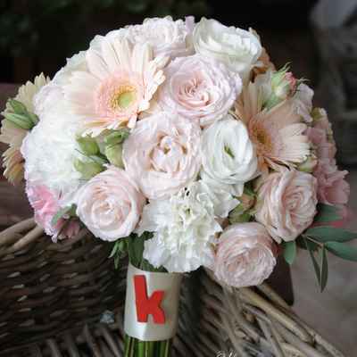 Pink carnation wedding bouquet