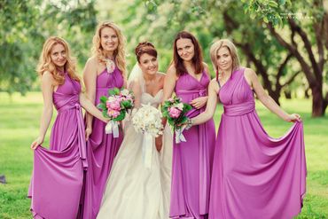Purple bridesmaids Purple bridesmaids