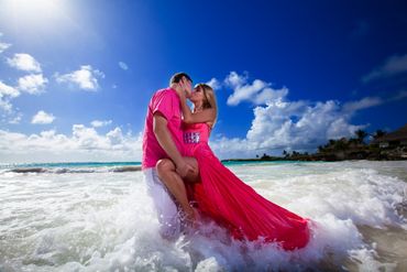Beach pink real weddings