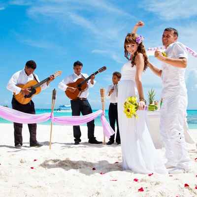 Beach pink real weddings