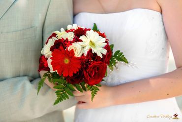 Red rose wedding bouquet