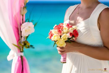 Red rose wedding bouquet