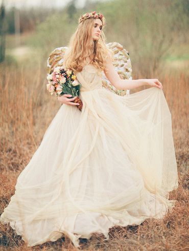 Themed ivory bridal style