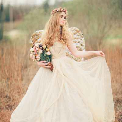 Themed ivory bridal style