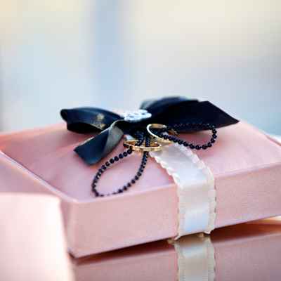 French pink wedding ring pillows