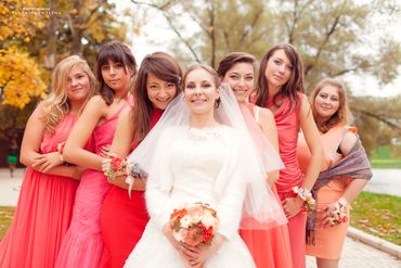 Red bridesmaids