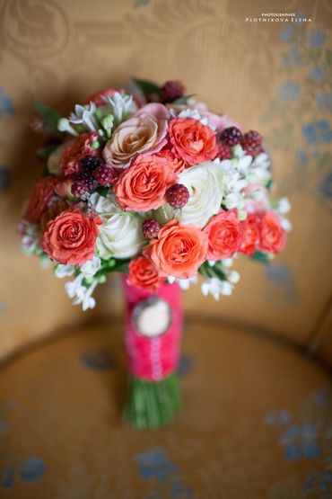 Red rose wedding bouquet