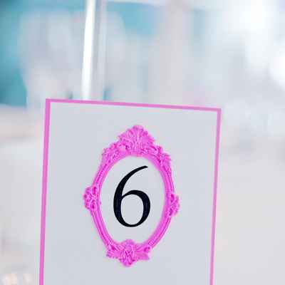 Pink wedding signs