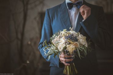 Ivory eustoma wedding bouquet