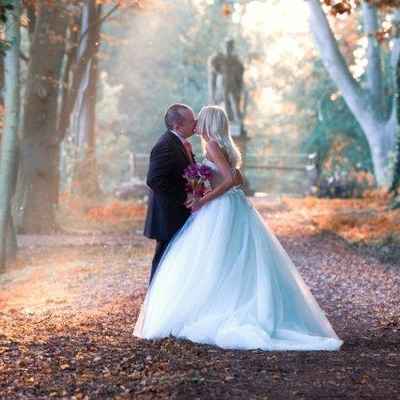 European autumn white long wedding dresses