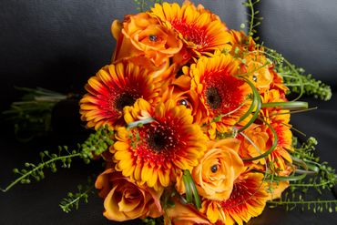Orange gerbera wedding bouquet
