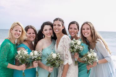 Beach bridesmaids