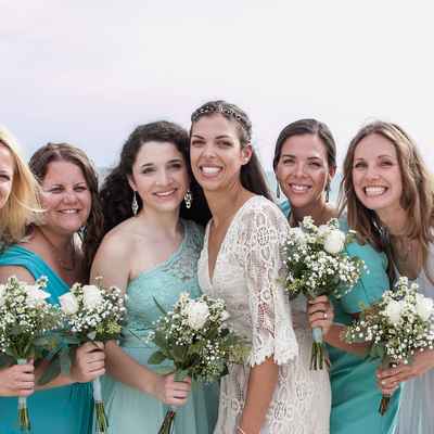 Beach bridesmaids