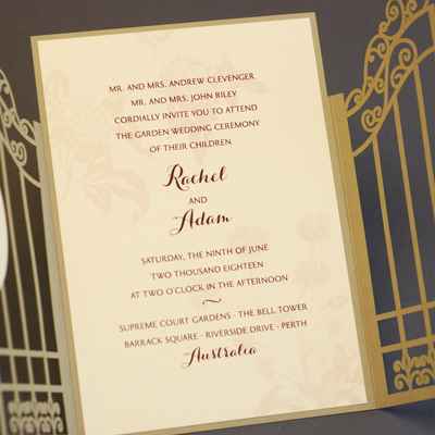 Gold wedding invitations