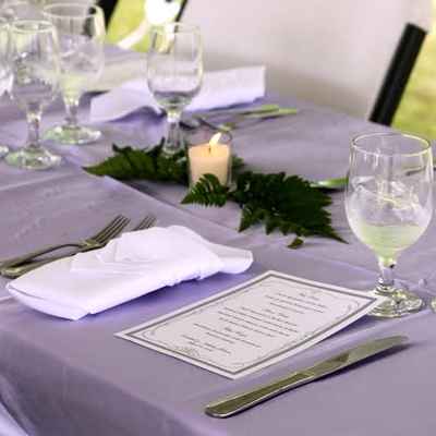 Purple wedding reception decor