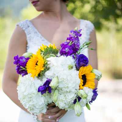 White carnation wedding bouquet