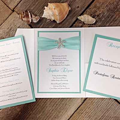 Overseas white wedding invitations
