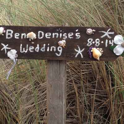 Beach brown wedding signs