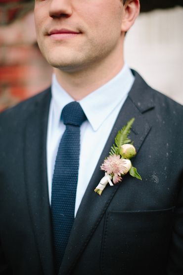 Ivory wedding buttonhole