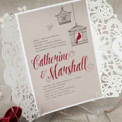 Red wedding invitations