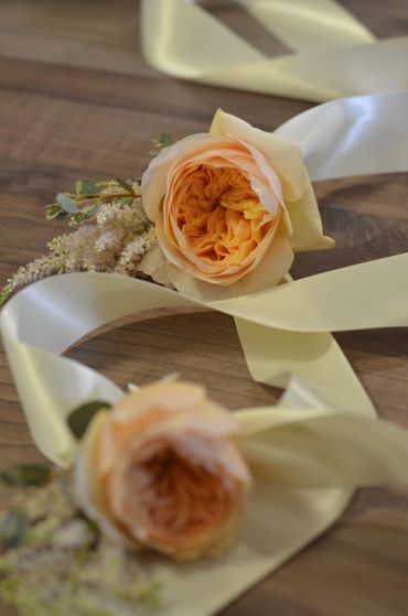 Orange wedding buttonhole
