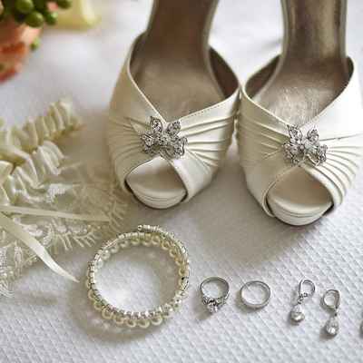 White wedding shoes