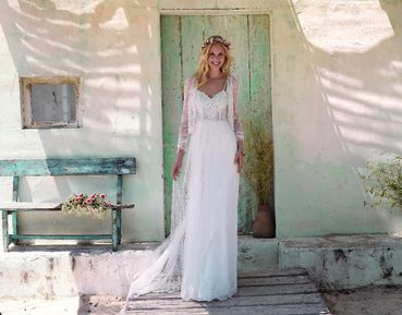 Rustic white long wedding dresses