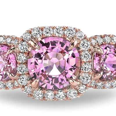 Pink wedding rings