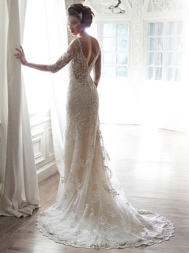 Ivory long wedding dresses