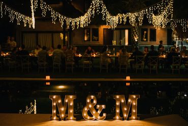 Ivory wedding reception decor