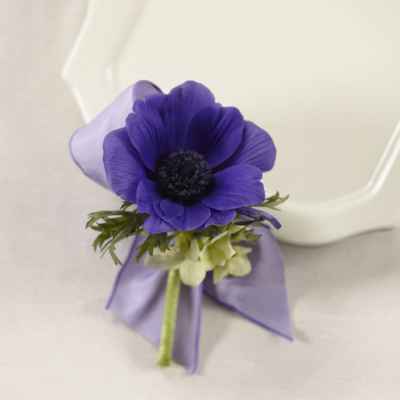Purple wedding buttonhole