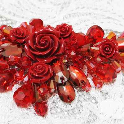 Red wedding headpieces, veils, cover-ups & brooches