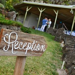 Brown wedding signs