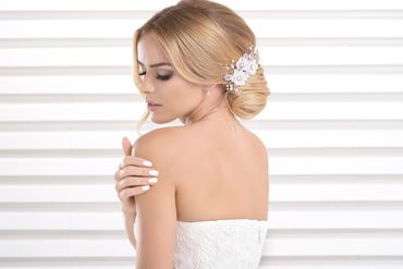 Overseas white wedding headpieces, veils, cover-ups & brooches