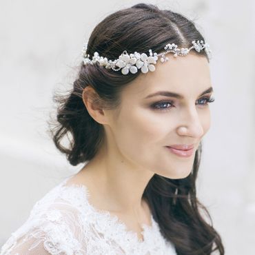 White wedding headpieces, veils, cover-ups & brooches