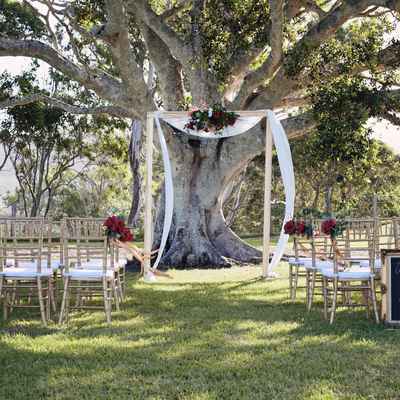 Outdoor wedding ceremony decor