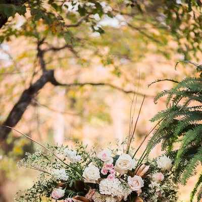 Outdoor wedding floral decor