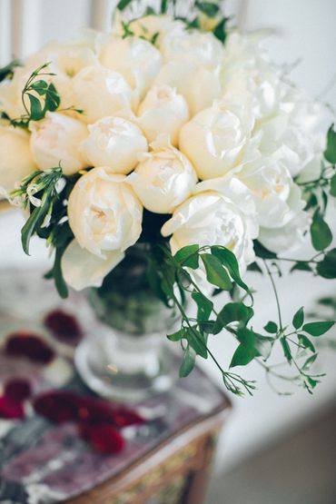 Ivory peony wedding bouquet