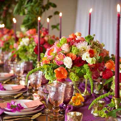 Purple overseas wedding reception decor