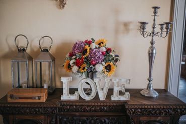 White wedding photo session decor