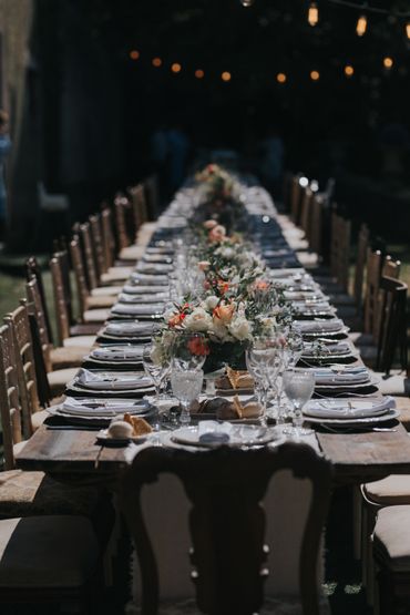 White outdoor wedding reception decor