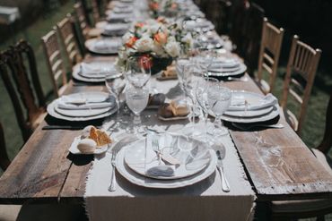 White outdoor wedding reception decor