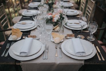 White wedding reception decor