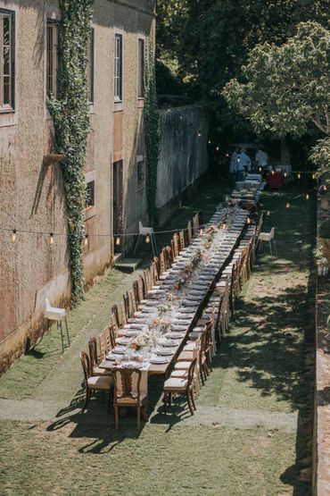 White outdoor wedding reception decor